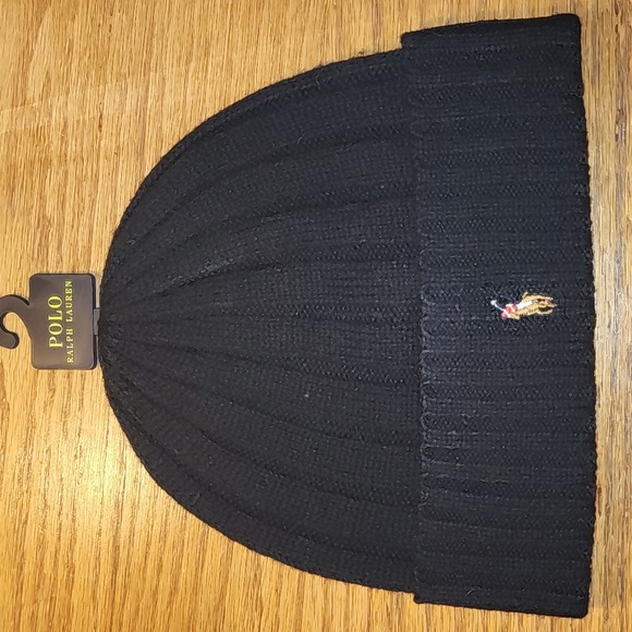 (BLACK)POLO RALPH LAUREN WINTER HAT - Picture 1 of 6